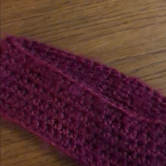 Brand New Handcrafted Burgundy Fuzzy Ear Warmer - Picture 2 of 4